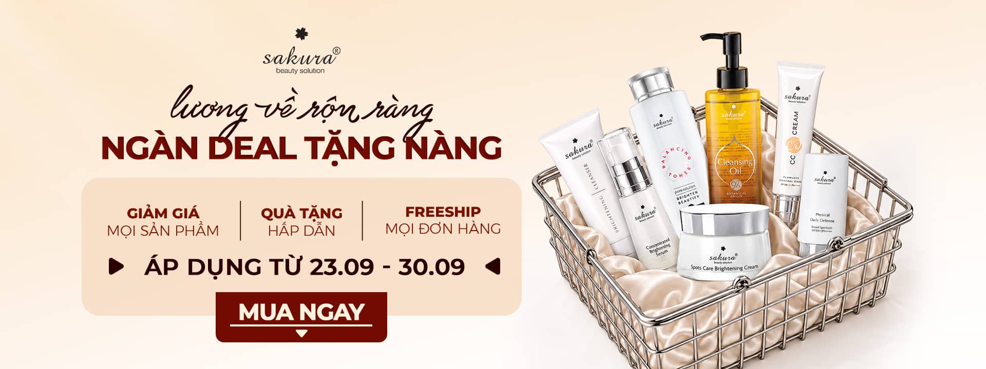 Sakura Beauty Khuyến Mãi Cuối Tháng: Lương về rộn ràng – Ngàn deal tặng nàng