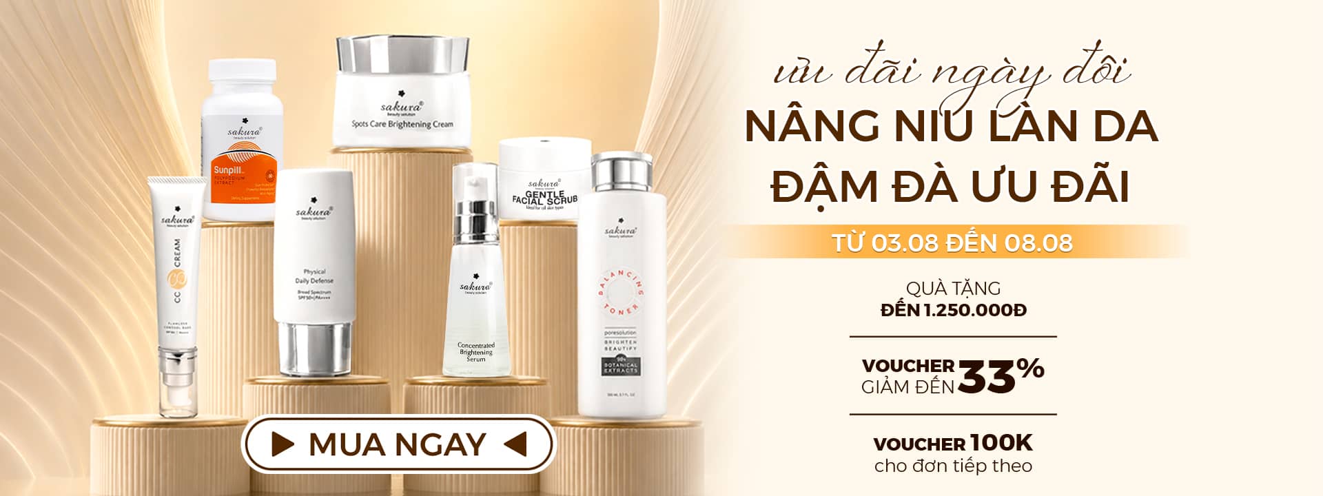 NGÀY ĐÔI THÁNG 8: NÂNG NIU LÀN DA – ĐẬM ĐÀ ƯU ĐÃI TỪ SAKURA BEAUTY