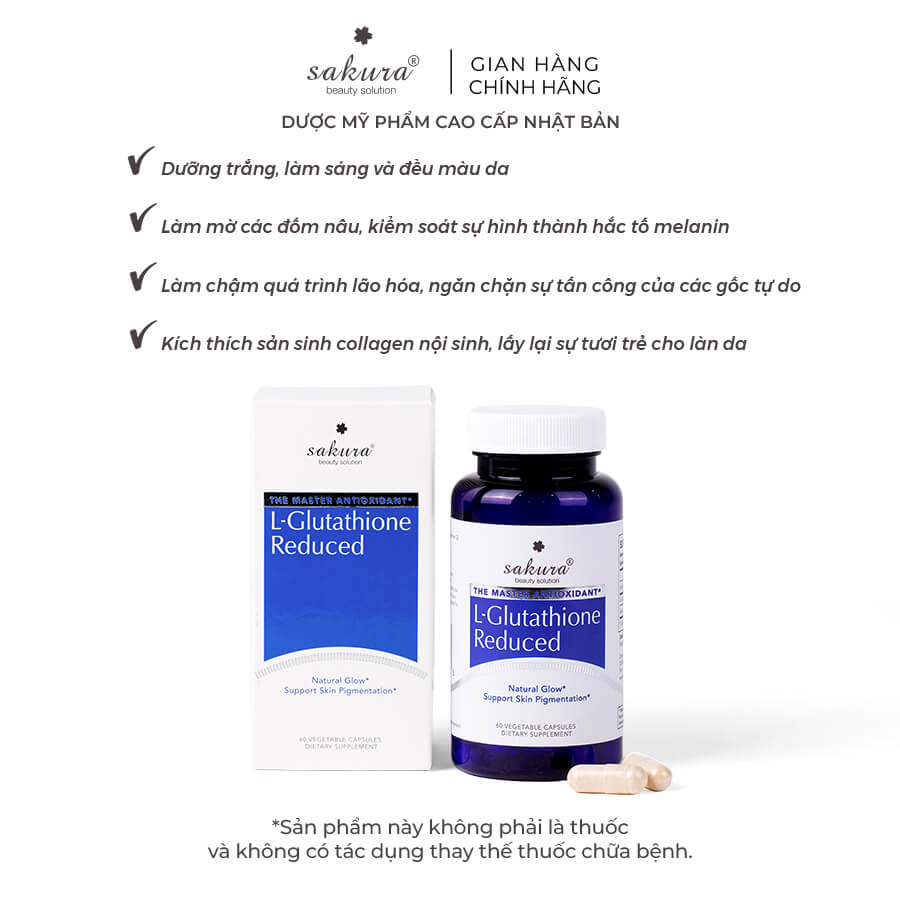 Viên uống trắng da Sakura L-Glutathione Reduced