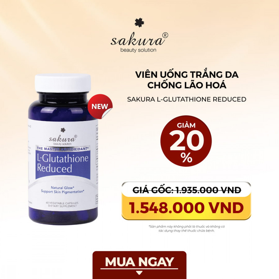 Viên uống trắng da Sakura L-Glutathione Reduced