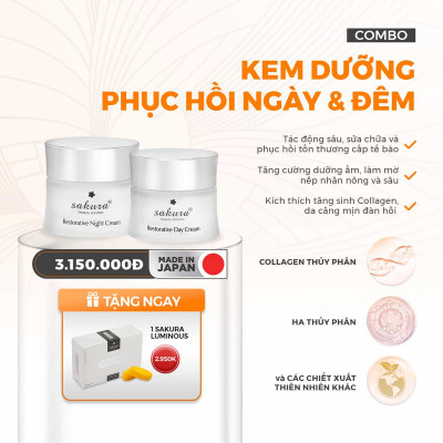 Sakura Restorative Day and Night Cream Combo