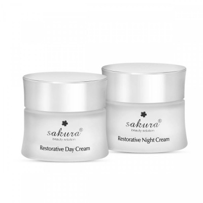 Sakura Restorative Day and Night Cream Combo