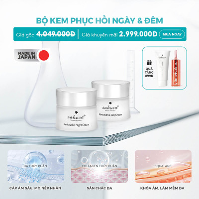 Sakura Restorative Day and Night Cream Combo