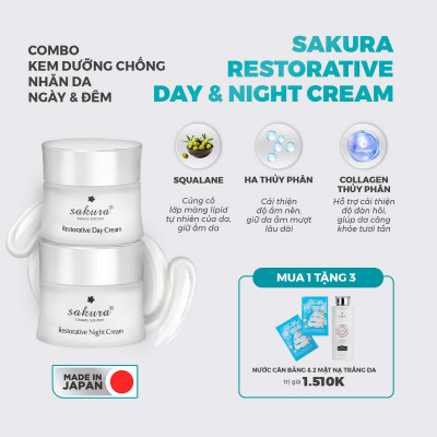 Sakura Restorative Day and Night Cream Combo
