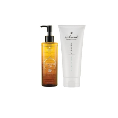 Combo Sakura Cleansing Oil & Purifying Cleanser