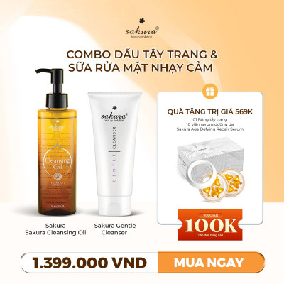 Combo Sakura Cleansing Oil & Gentle Cleanser