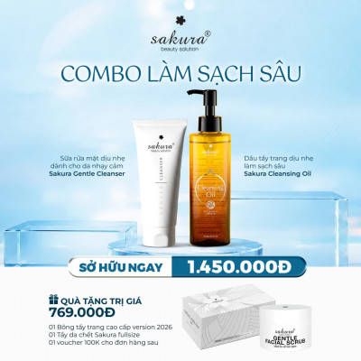 Combo Sakura Cleansing Oil & Gentle Cleanser