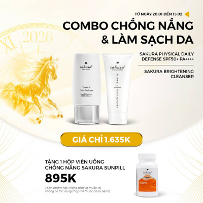 Combo Sakura Physical & Brightening Cleaser