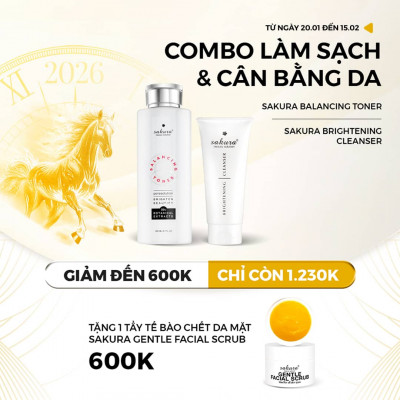 Combo Sakura Balancing Toner & Brightening Cleanser