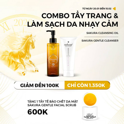 Combo Sakura Cleansing Oil & Gentle Cleanser