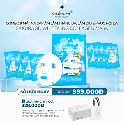 Combo Sakura 3D Whitening Collagen Mask