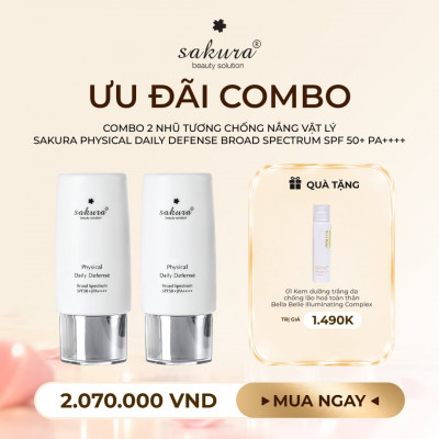 Combo 02 Sakura Physical Daily Defense SPF 50+ PA++++ 60G