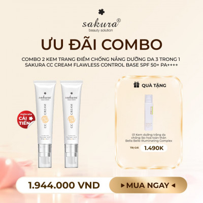 Combo 02 Sakura CC Cream Flawless Control Base
