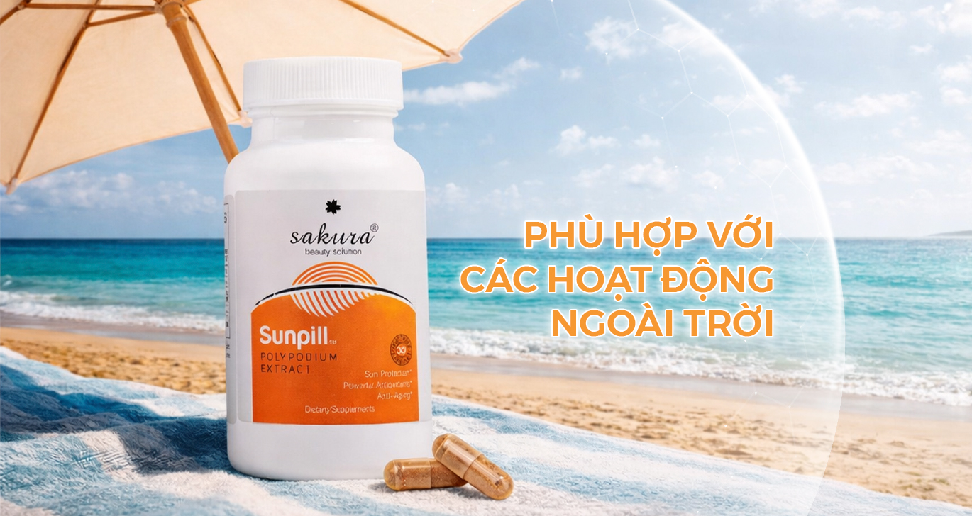 Review Viên Uống Chống Nắng Sinh Học Toàn Thân Sakura Sunpill: Giải Pháp Hỗ Trợ Bảo Vệ Da Nội Sinh