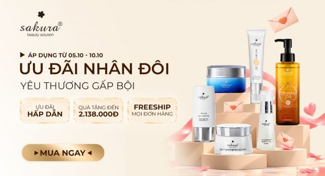 Sakura Beauty Khuyến Mãi Ngày Đôi Tháng 10: Ưu đãi nhân đôi – Yêu thương gấp bội