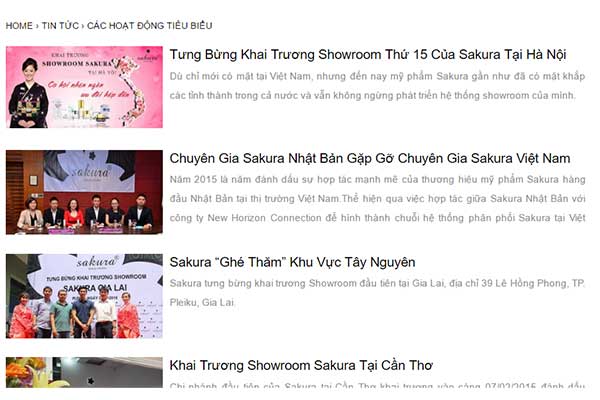 Trang web chính thức của Sakura Việt Nam