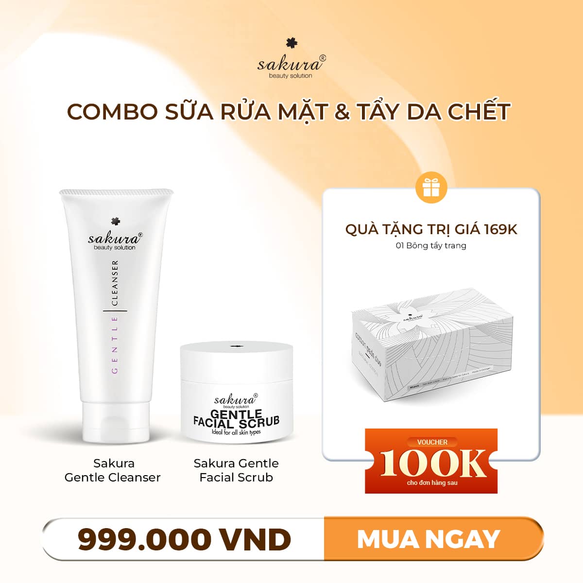 Combo Sữa Rửa Mặt + Tẩy Da Chết (Dành Cho Da Nhạy Cảm)