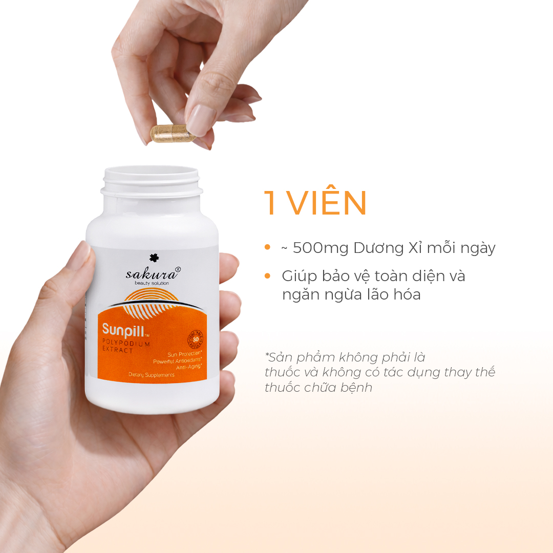 Cách dùng viên uống chống nắng Sakura Sunpill mỗi ngày